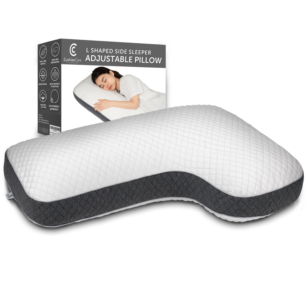 L Shaped Side Sleeper Pillow for Pain Relief Sleeping