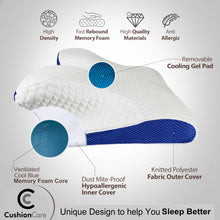 Load image into Gallery viewer, Cooling Gel Contoured Cervical Neck Pillow