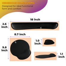 Load image into Gallery viewer, Wrist Rests for Keyboard and Mouse Pad Set