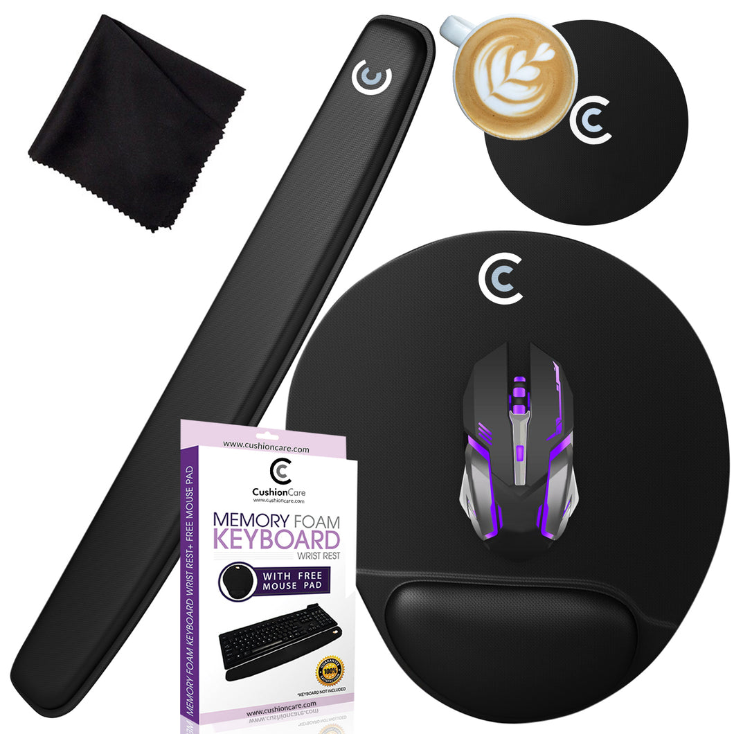 Premium Wrist Rests for Keyboard and Mouse Pad Set