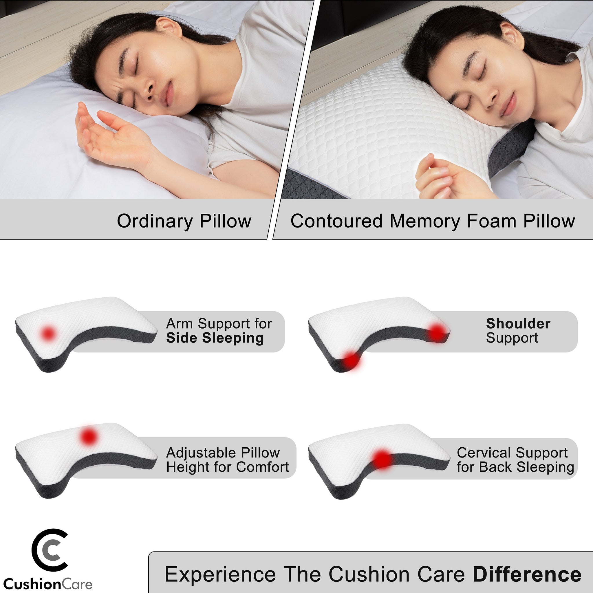 Back Pain Relief Support Pillow with Heat and Ice by Cureve
