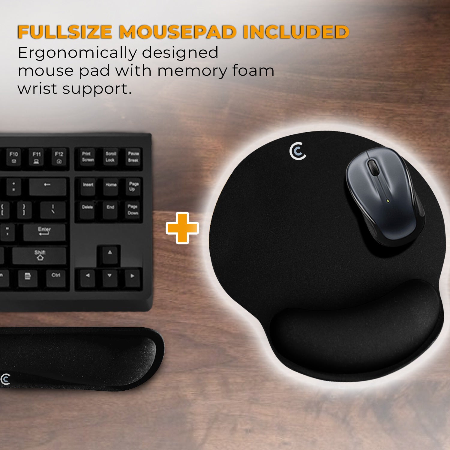 NEX Ergonomic Mouse Pad with Wrist Support, Memory Foam Keyboard