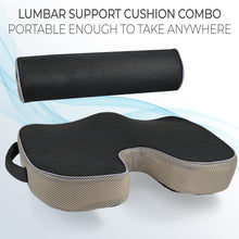 Load image into Gallery viewer, Seat Cushion and Lumbar Roll Combo for Office Chair
