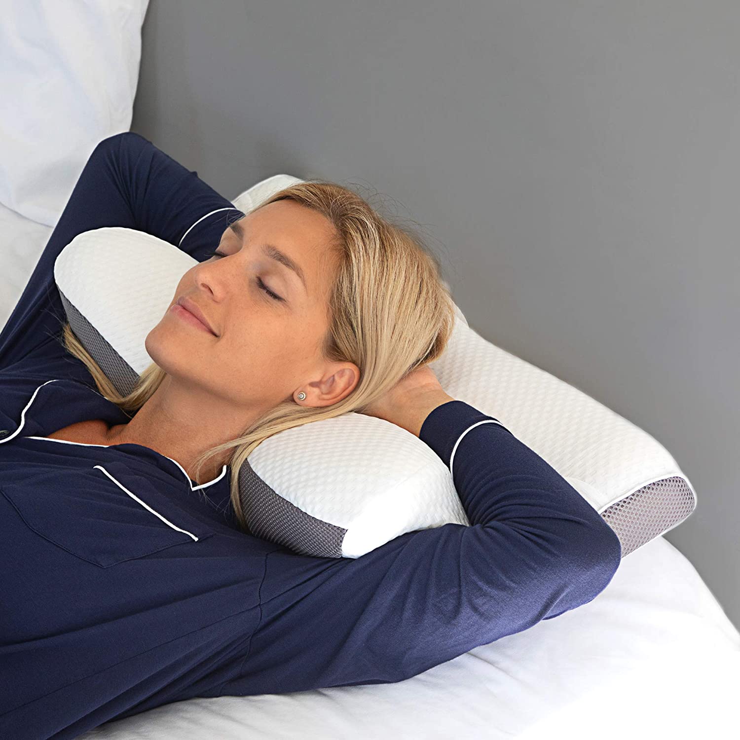 Cervical Contour Memory Foam Pillow: Neck Support Chiropractic Pillow,Ergonomic  Orthopedic Sleep Spine Contoured Pillows,Relief Neck Shoulder Back Pain  Relief Snoring, Side Back Stomach Sleeper Pillow