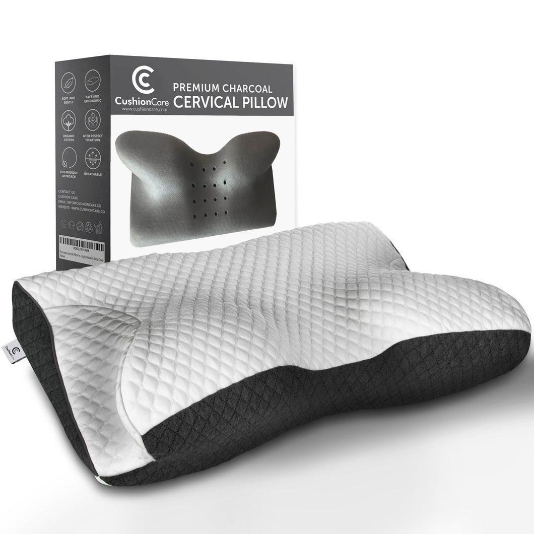 Bamboo Charcoal Cervical Neck Pillow for Pain Relief Sleeping